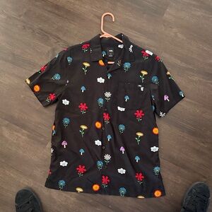 VANS Black Shirt with Colorful Floral Design
